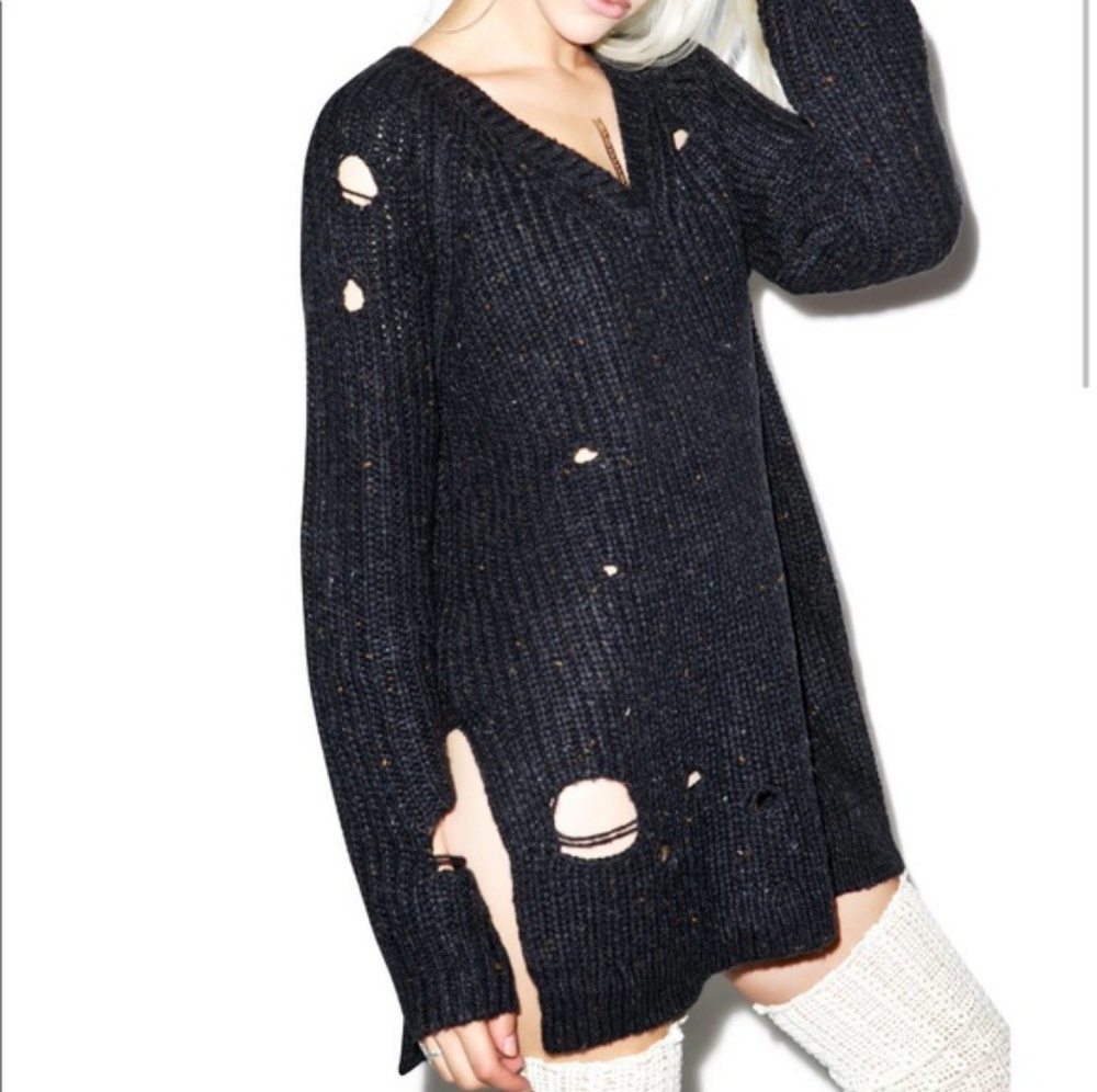 Wildfox Distressed Knit Tunic